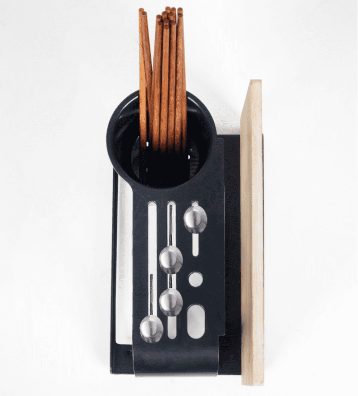 White Stainless Steel Knifes Chopping Board Utensil Storage Rack Organizer.